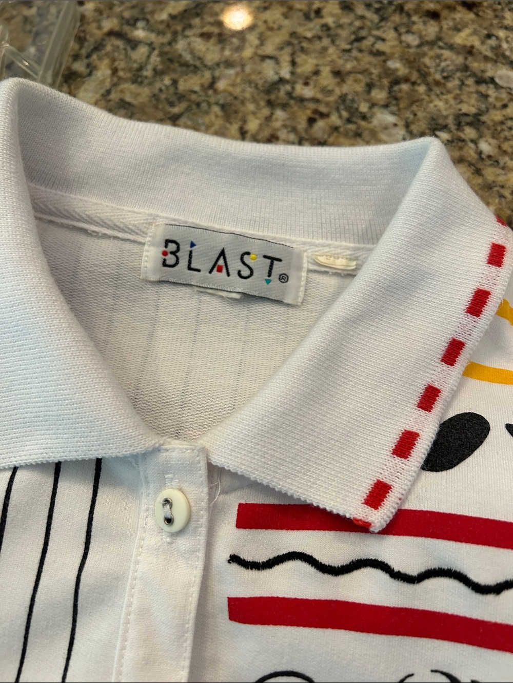 1980’s Blast Sz M Black, Red, Teal & Yellow Accents Collared Sweatshirt - Picture 2 of 2